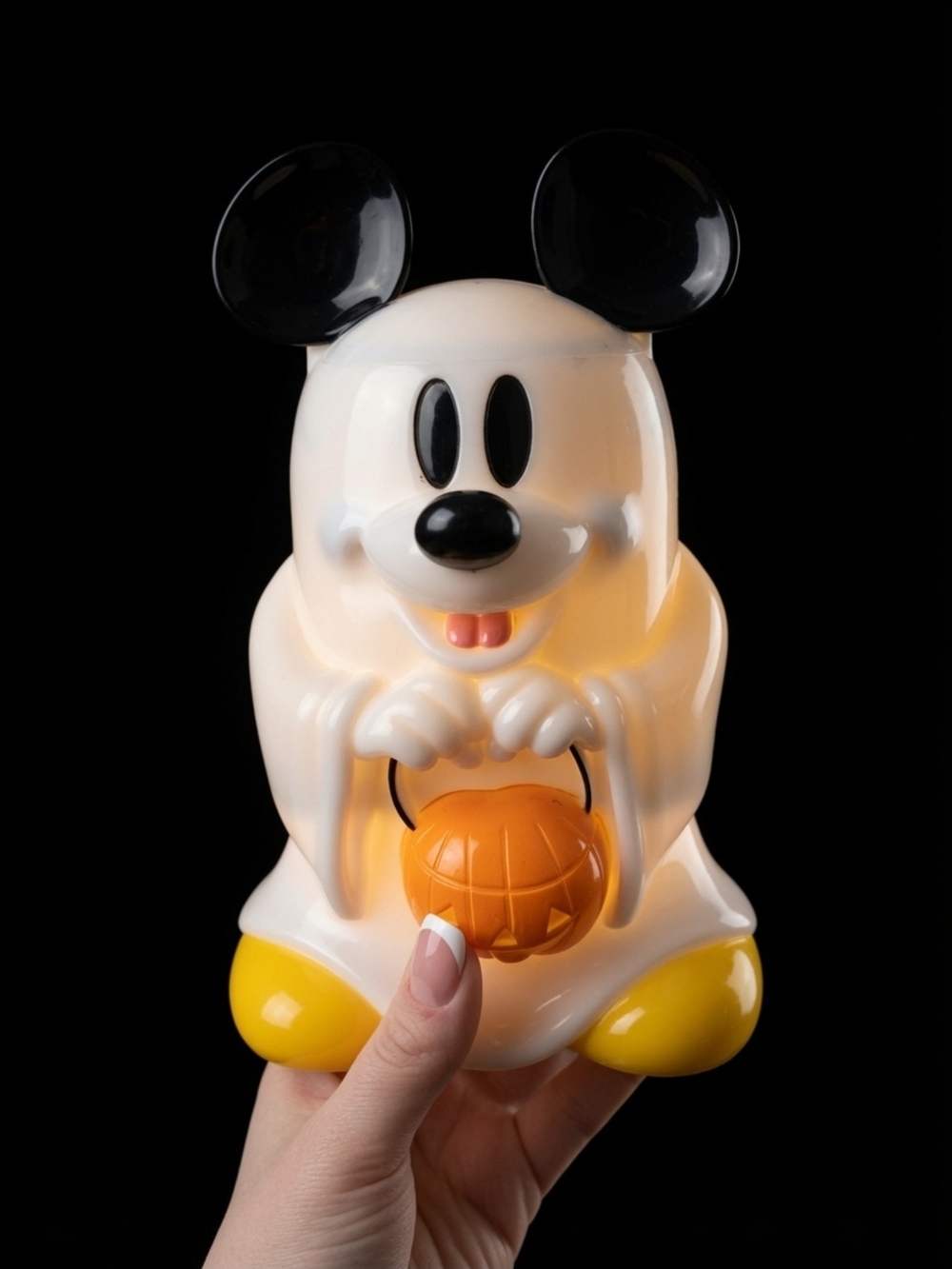 Disney Parks Mickey Mouse Ghost 11" Popcorn Bucket Halloween Ghost Pumpkin 2010
